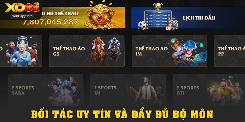 Đối tác uy tín và đầy đủ bộ môn